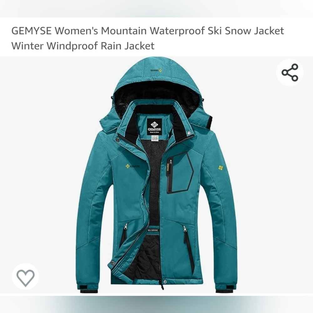 GEMYSE Women's waterproof ski/snowboard jacket. Size XL.